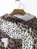  leopard print contrast stitching loose blouse NSAM6975
