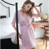 sexy nightgown middle-sleeved kimono-style lace-up robe ladies autumn gown NSMR6991