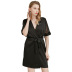 sexy nightgown middle-sleeved kimono-style lace-up robe ladies autumn gown NSMR6991