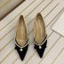 new autumn pointed shallow mouth stiletto stitching retro pearl shoes NSCA7073