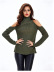 hot style autumn and winter new solid color sexy off-shoulder pullover stand-up collar loose knit sweater NSYH7107