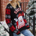 women s Christmas pullover Santa Claus embroidery round neck sweater  NSYH7108