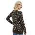 women s sexy leopard print V-neck pullover sweater NSYH7110