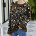 new women s leopard print mohair long sleeve round neck sweater NSYH7114