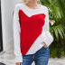 women s round neck pullover heart-shaped unflowered ladies sweater NSYH7115