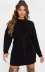 hot style round neck loose long pullover sweater belt waist knitted dress NSYH7121