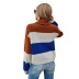 striped loose long-sleeved turtleneck sweater NSYH7137