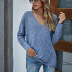 V-neck thin knit sweater women hot style women s drawstring pullover bat sleeve loose knit top NSYH7146