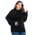large size women s loose pullover solid color long-sleeved knitted sweater  NSYH7147