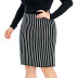 otoño e invierno nueva falda de punto de talla grande rayas verticales suéter delgado bolso falda de cadera NSYH7149