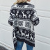 Christmas Fawn Pattern Knit Cardigan  NSYH7156
