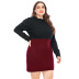 autumn and winter new plus size women s contrast color pullover slim long sweater dress NSYH7157