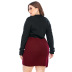 autumn and winter new plus size women s contrast color pullover slim long sweater dress NSYH7157