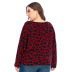 autumn new sexy leopard print pullover knit bottoming shirt plus size women s top NSYH7158