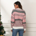 new women s loose pullover long-sleeved round neck Christmas striped ladies sweater NSYH7170