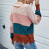 autumn and winter new V-neck striped long-sleeved open back pullover sweater NSYH7172