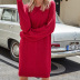 hot models plus size women s solid color base sweater autumn and winter long knitted dress NSYH7174