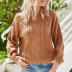 autumn and winter new round neck pullover ladies knit sweater cable long sleeve loose sweater top NSYH7176