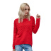 hot style round neck pullover ladies knit sweater solid color long-sleeved hollow sweater NSYH7177