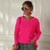 hot style women autumn and winter new women s fluorescent color V-neck ladies sweater NSYH7178