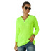 hot style women autumn and winter new women s fluorescent color V-neck ladies sweater NSYH7178
