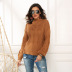 suéter de punto de manga larga de color fluorescente de talla grande de estilo caliente para mujer jersey suelto de medio cuello alto NSYH7182
