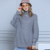 plus size women s lantern sleeve half high neck flower pullover mid-length base sweater NSYH7184