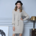 new women s V-neck long-sleeved bottoming sweater Slim long knitted dress NSYH7185