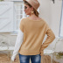 autumn and winter new women s round neck pullover sweater striped contrast color knitted bottoming shirt NSYH7189