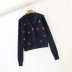 autumn retro embroidery small daisy short women s breasted cardigan sweater jacket NSAM7235