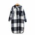 wholesale winter casual mid-length loose woolen plaid coat jacket  NSAM7265