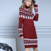  geometric jacquard thick turtleneck knitted dress NSYH7442