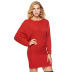  plus size one word collar bat sleeve knitted skirt NSYH7444