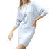 solid color fashion long-sleeved slim dress NSYH7447