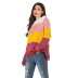 round neck pullover knitted striped sweater top NSYH7453