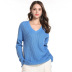 plus size women s V-neck long-sleeved knitted sweater NSYH7457
