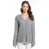 plus size women s V-neck long-sleeved knitted sweater NSYH7457