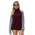  contrast turtleneck Slim pullover sweater NSYH7460