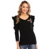 nine-point sleeve fashion butterfly sequins V-neck pullover NSYH7461