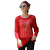 long-sleeved bottoming pullover thin sexy hollow knit sweater NSYH7473