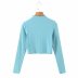 Ice Cream Color Long Sleeve Threaded Cotton Knit T-shirt  NSAM7563