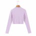 Ice Cream Color Long Sleeve Threaded Cotton Knit T-shirt  NSAM7563