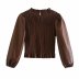 winter laminated women s leather T-shirt  NSAM7574