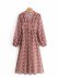 autumn and winter national printing bubble long-sleeved dress NSAM7610
