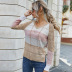 autumn and winter contrast stitching hooded long-sleeved sweater  NSDY7660