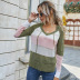 autumn and winter contrast stitching hooded long-sleeved sweater  NSDY7660