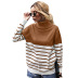autumn and winter high-neck striped sweater blouse NSDY7671