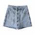 wide-leg pants raw edge single-breasted denim shorts  NSAC14557