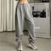 high-waist drawstring loose waistband plus velvet sports pants  NSAC14592