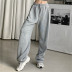 high-waist drawstring loose waistband plus velvet sports pants  NSAC14592